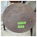 ROUND METAL TABLE, 24" ACROSS,30" TALL, HEAVY