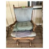 WOODEN GLIDER CHAIR W CUSHION