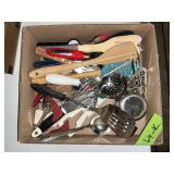 LOT OF MISC KITCHEN UTENSILS- WOODEN AND METAL