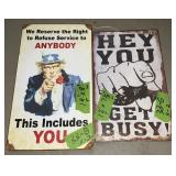 METAL FINGER POINTING SIGNS 1 SIDED