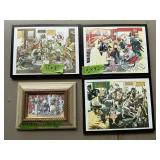 BARBER PICTURES, LOT OF 4, FRAMED