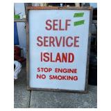 SELF SERVICE ISLAND METAL SIGN, 1 SIDED