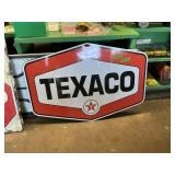 TEXACO SIGN METAL FILM OVER PLEXIGLASS? 2 SIDED