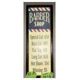 BARBER SHOP PRICE SIGN