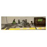 VINTAGE WOOD BOX, BARBER CHAIR PARTS