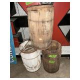 SMALL WOODEN BARRELS X3