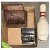 METAL CASH REGISTER BANK, TOY REGISTER,BOWLING PIN