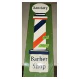 PORCELAIN SANITARY BARBERSHOP SIGN, 1 SIDED