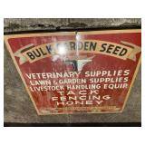 LARGE WOODEN FRAMPTON BULK GARDEN SEED 1SIDED SIGN