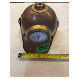 COPPER? DIVERS HELMET CLOCK- UNTESTED