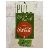 PORCELAIN COCA COLA PULL SIGN