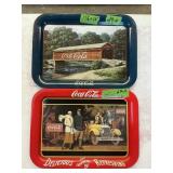 2 COCA COLA TRAYS METAL
