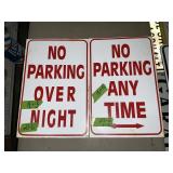 METAL NO PARKING SIGNS- 1 SIDED