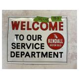 PORCELAIN KENDALL MOTOR OILS 1SIDED SIGN