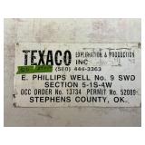 TEXACO WELL SIGN, METAL, ONE SIDED