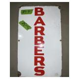 PORCELAIN BARBER SIGN 1 SIDED