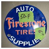 PORCELAIN FIRESTONE TIRES SIGN