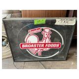 BROASTER FOODS NEON SIGN NEEDS BALLAST UNTESTED