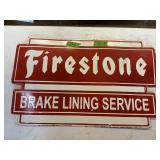 PORCELAIN FIRESTONE SIGN DOUBLE SIDED