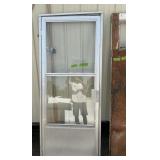 STORM DOOR-WOOD DOOR-DAMAGED