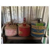 VINTAGE METAL GAS CANS X3