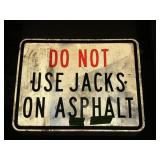 METAL ROAD SIGN-JACKS ON ASPHALT, 1 SIDED