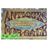 ANTIQUES FOR SALE WOOD SIGN
