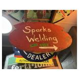 METAL SPARKS WELDING DOUBLE SIDED SIGN
