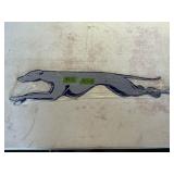 PORCELAIN GREY HOUND SIGN DOUBLE SIDED