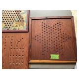 WOOD CHINESE CHECKERS BOARDS AND SIGN