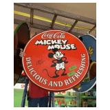PORCELAIN 2 SIDED COCA-COLA MICKEY MOUSE SIGN