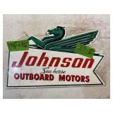 PORCELAIN JOHNSON OUTBOARD MOTORS SIGN 1SIDED