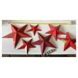 4 RED METAL STARS, 2 PLASTIC - TEXACO ?