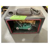 GREEN CAST IRON TRUCK IN TIN BOX