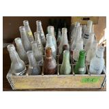 COCA COLA-WOODEN CRATE W VINTAGE BOTTLES