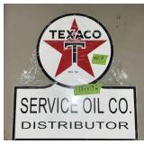 PORCELAIN TEXACO SERVICE OIL CO SIGN, 1 SIDED