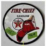 FIRE CHIEF GASONLINE METAL TEXACO SIGN