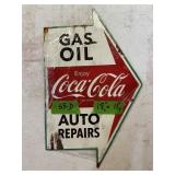 METAL COCA-COLA GAS OIL SIGN
