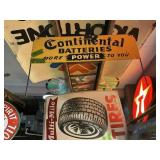 METAL CONTINENTAL BATTERIES 1 SIDED RACK SIGN