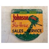 PORCELAIN JOHNSON SEA HORSE WALL SIGN 2SIDED