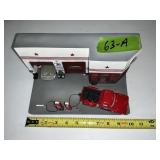 TEXACO GAS STATION DISPLAY W REMOVABLE TRACK