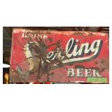 1 SIDED METAL DRINK STERLING BEER SIGN
