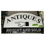 METAL ANTIQUES SIGN- 1 SIDED