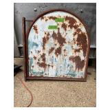 METAL QUAKER STATE TOMBSTONE SIGN 2 SIDED