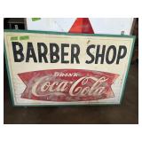 COCA-COLA BARBERSHOP SIGN, 1 SIDED