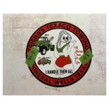 PORCELAIN TRISHAS TEXACO TOWING PLATE ONE SIDED