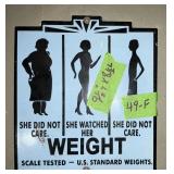 PORCELAIN 1SIDED WEIGHT SCALE TESTED SIGN