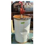 55GALLON, METAL BARREL W HAND CRANK