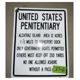 PORCELAIN ALCATRAZ SIGN, 1 SIDED