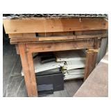 WOODEN WORK BENCH, 12FTX25'X24' SHELVING NOT INCL